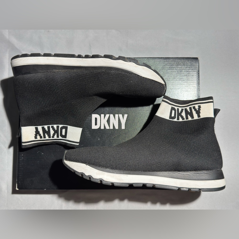 DKNY Black and White Men's Slip-On Sneakers